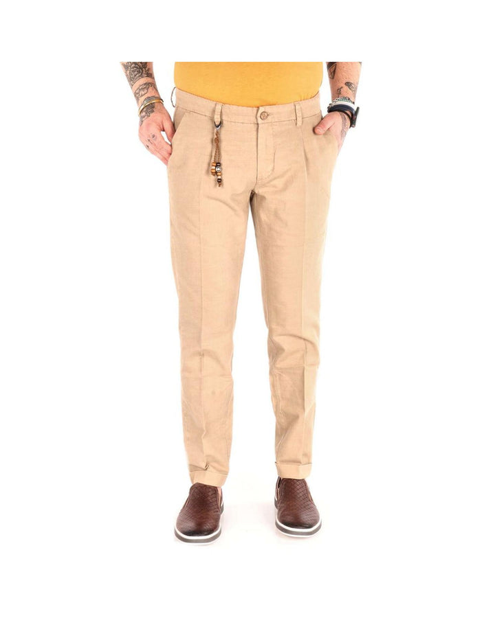 Yes Zee Men's Beige Cotton Jeans & Pant - W36 US