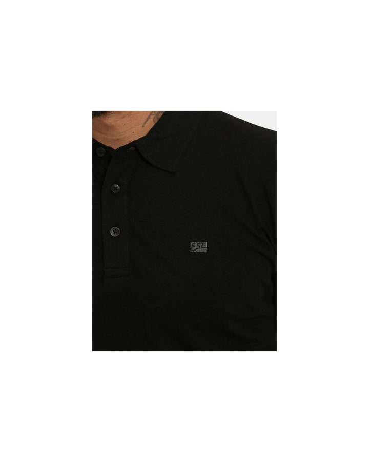 Yes Zee Men's Black Cotton Polo Shirt - 2XL