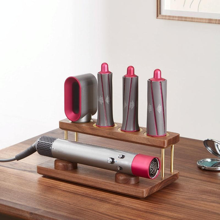 Countertop Organizer For Dyson Airwrap - Walnut Rack