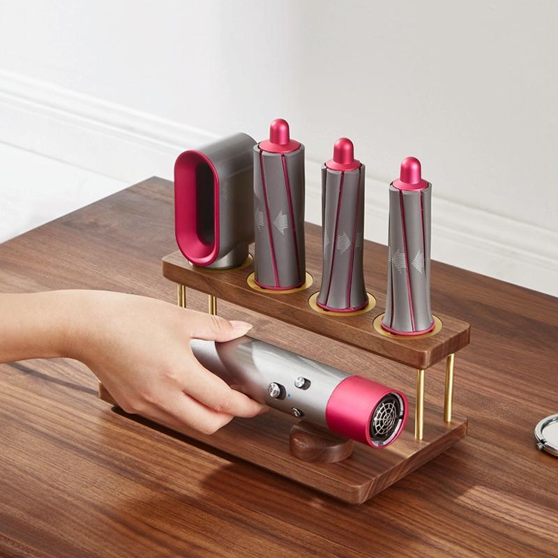 Countertop Organizer For Dyson Airwrap - Walnut Rack