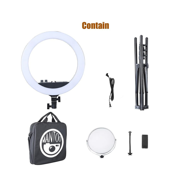 12 Two-Colour Dimmable Ring Fill Light With Tripod - 28W 100-240V