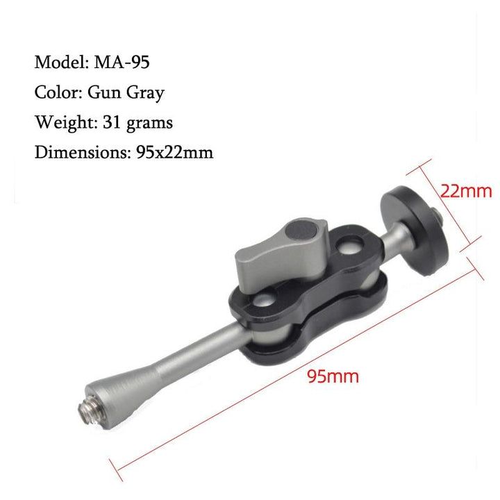 Yj Magic Arm Bracket Mount With 1 / 4 Inch Ball Head - Gun Gray