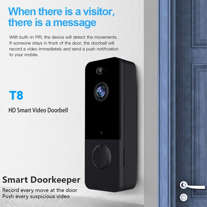 Wireless Wifi Video Doorbell With Night Vision And Ai Recognition - 720P - 2600 Mah