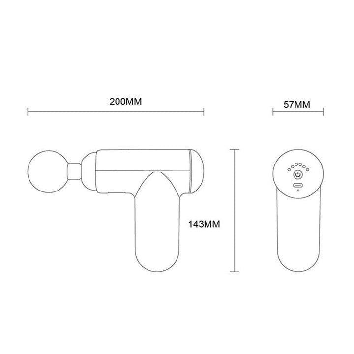 Compact Vibrating Fascia Massage Gun - Gray