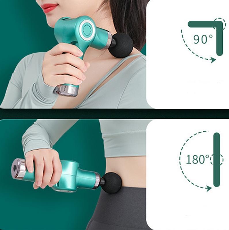 Blue Folding Electric Shock Muscle Massage Gun - Pocket Fascia