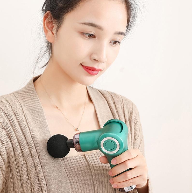 Blue Folding Electric Shock Muscle Massage Gun - Pocket Fascia