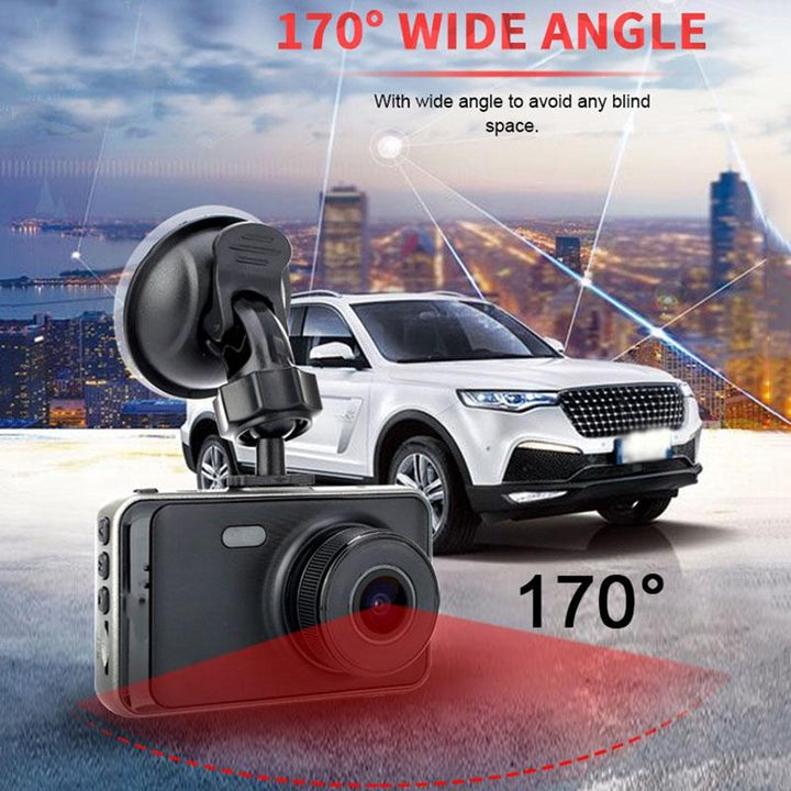 1080P Hd Dual-Lens Driving Recorder With Motion Detection - 3 Inch