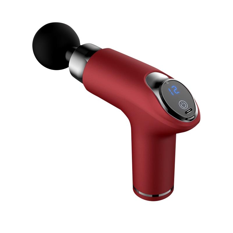 12-Speed Vibrating Mini Muscle Massager / Massage Gun - Red