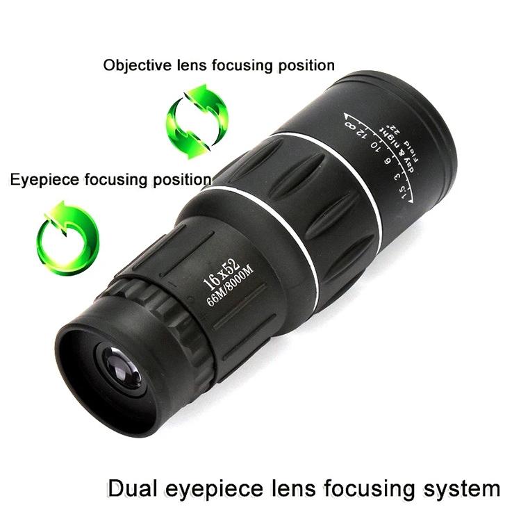 52Mm Monocular Telescope For Hunting And Low Light Night Vision