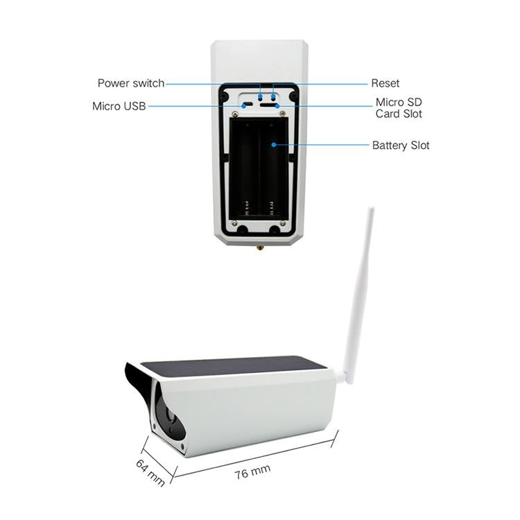 1080P Solar Wifi Battery Camera With Motion Detection & Night Vision - 32Gb Sd Card Support