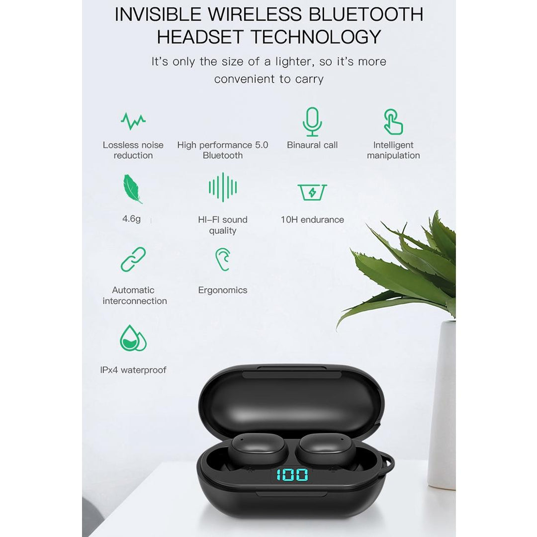 Wireless Bluetooth Earphones With Digital Display & Charging Box - H6 Tws