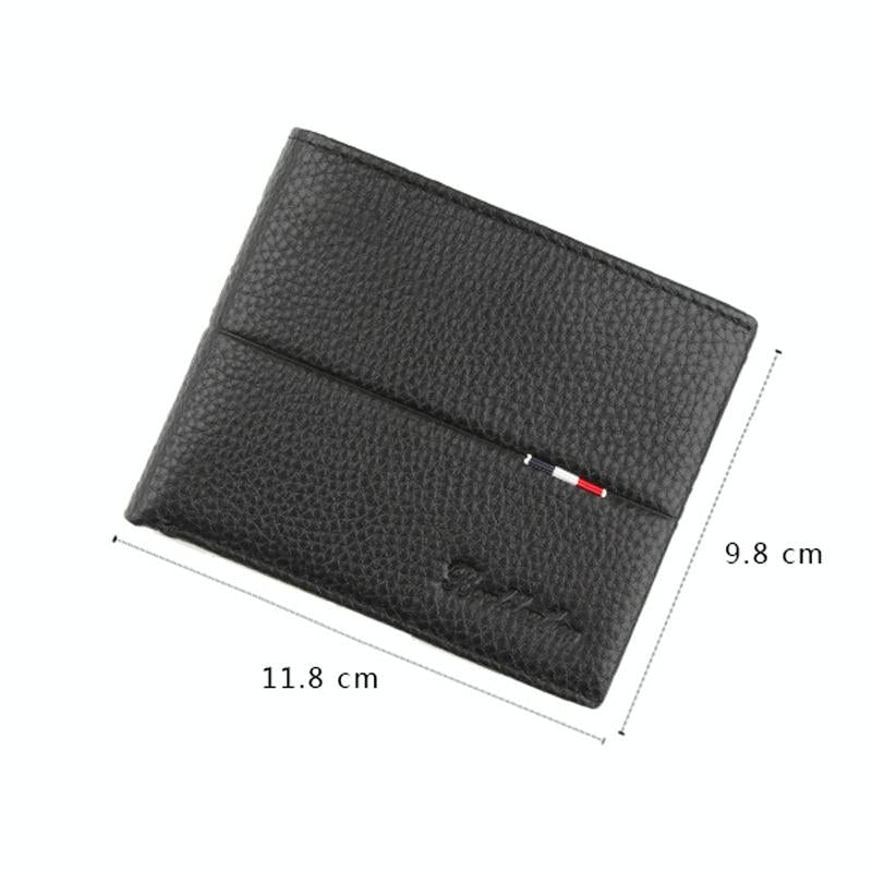 Rfid Men Short Wallet With Card Slots - Black