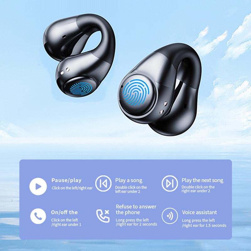 Smart Digital Display Bluetooth Earphones With Transparent Capsule Design