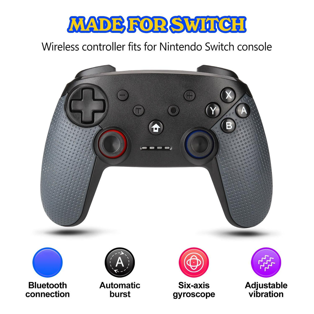 Switch Pro Wireless Gamepad With Dual Motors And Turbo