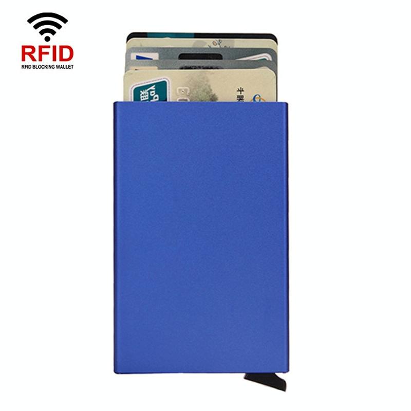 Metal Rfid Card Holder Wallet - Compact Design - Red