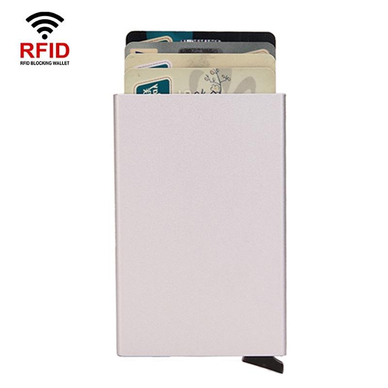 Metal Rfid Card Holder Wallet - Compact Design - Red