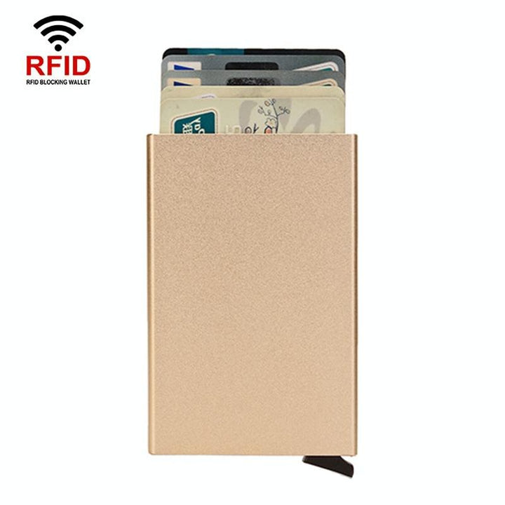 Metal Rfid Card Holder Wallet - Compact Design - Red