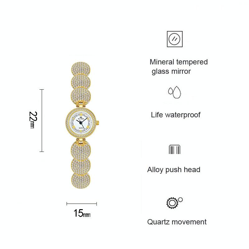 Diamond-Inlaid Women Chain Watch - Elegant Accessory