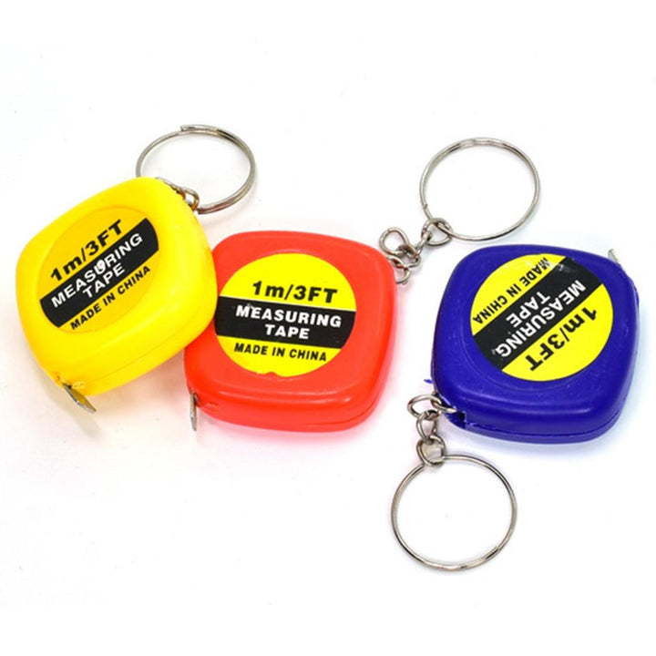 Compact Square Tape Measure Keychain - Set Of 4