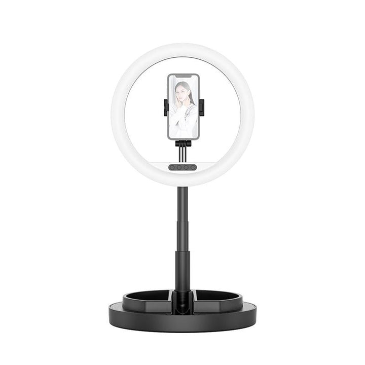 11 Inch Beauty Selfie Light With Desktop Bracket For Live Broadcast And Floor Use - Black