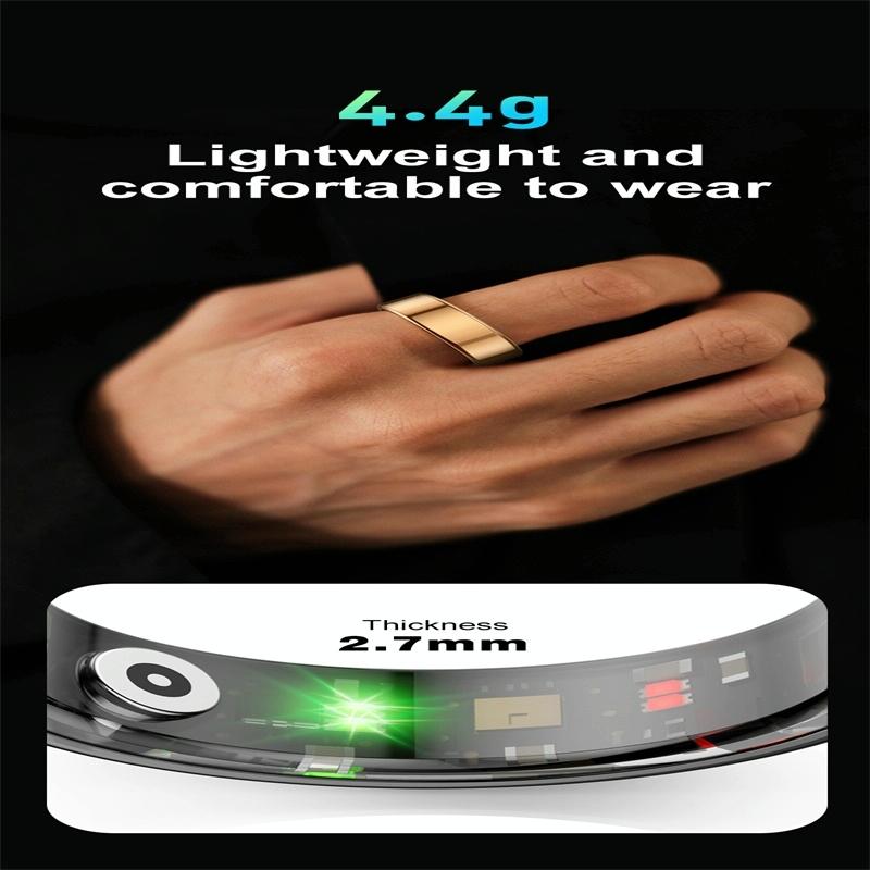 Smart Ring With Heart Rate Blood Oxygen Sleep Monitoring & Sports Modes - Size 8