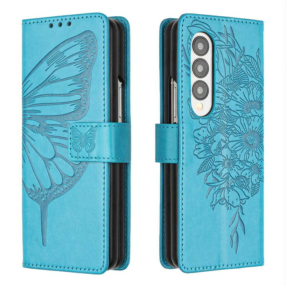 Butterfly Embossed Leather Phone Case - Red