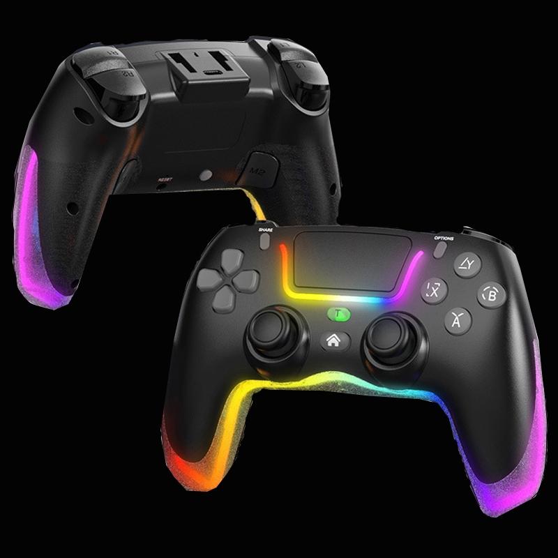 Wireless Bluetooth Grip For Ps4 With Dazzling Colour Light