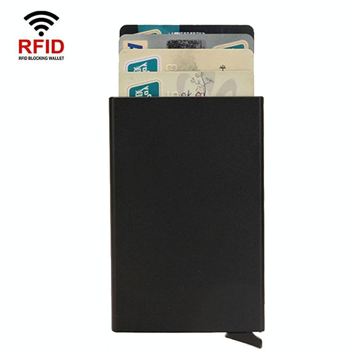 Metal Rfid Card Holder Wallet - Compact Design - Light Grey