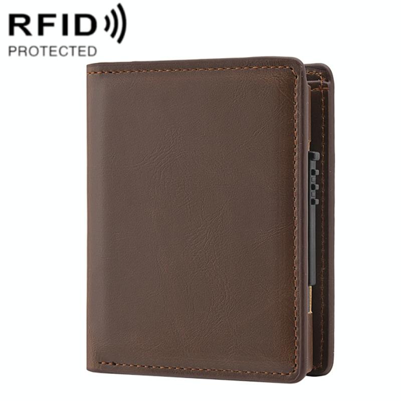 Rfid Blocking Short Wallet With Automatic Pop Up