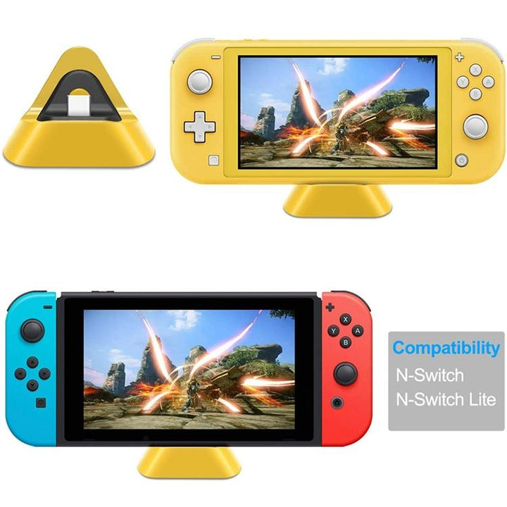 2-Pack Portable Triangle Charger For Nintendo Switch / Lite - Blue Green