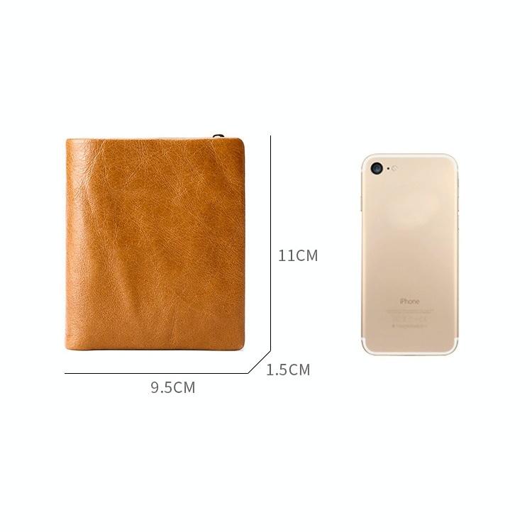 Multi-Functional Oil Wax Leather Rfid Wallet