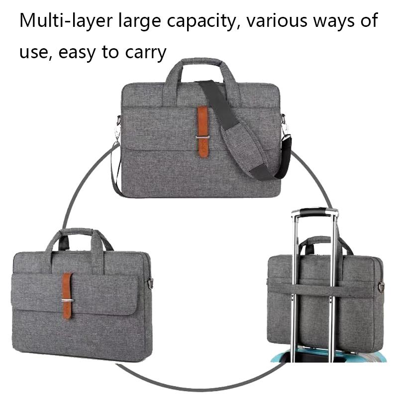 15-15.6 Inch Multifunctional Laptop Bag - Durable Gray Shoulder / Handheld