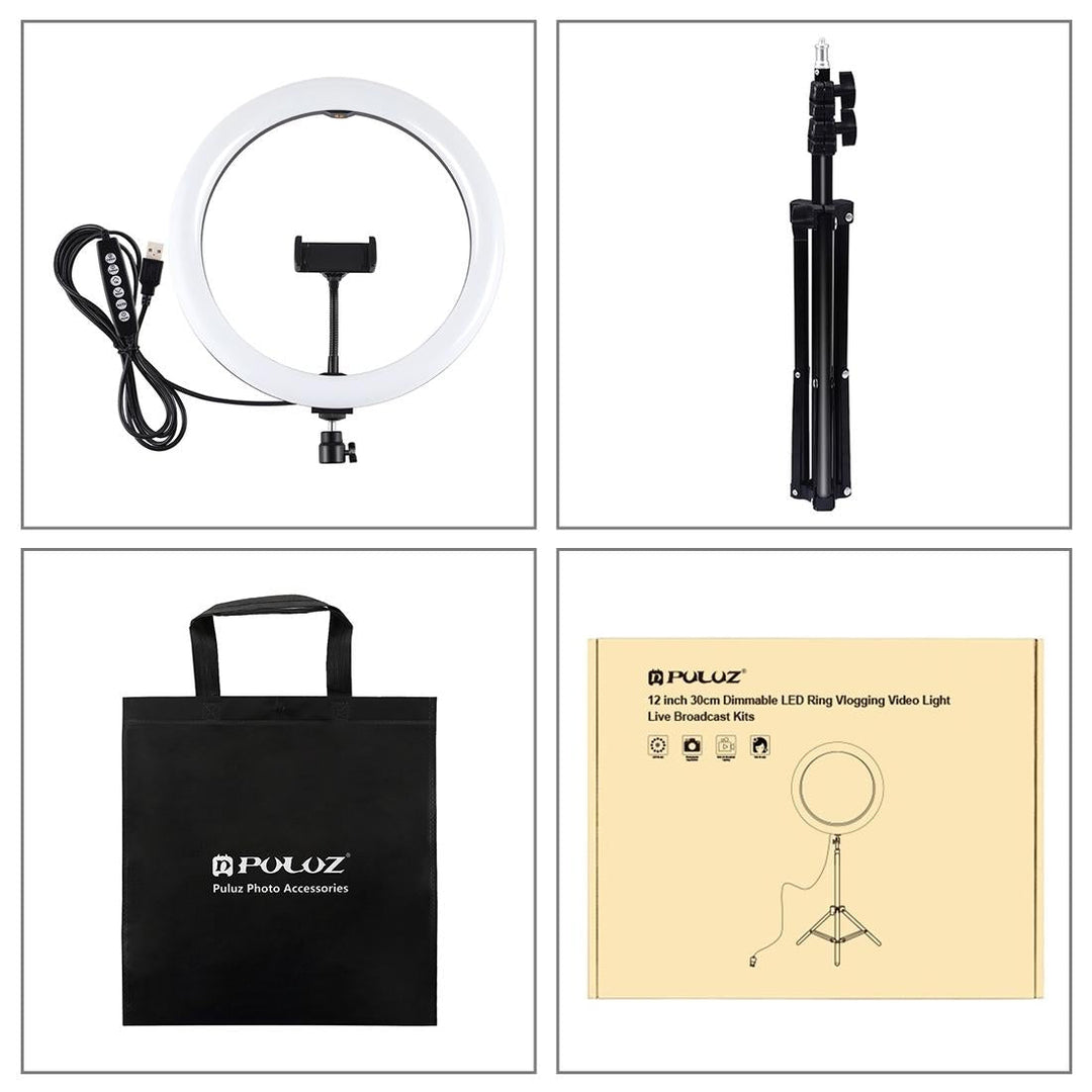 11.8 Led Ring Light Kit With Tripod And Phone Clamp