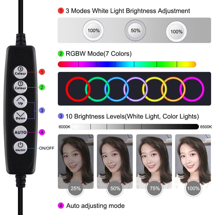 11.8 Led Ring Light Kit With Tripod And Phone Clamp