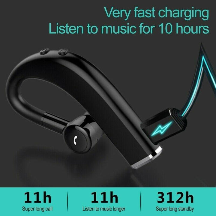 Wireless Business Sports Bluetooth Earphones - Fast Charging Bluetooth 5.0 - Black