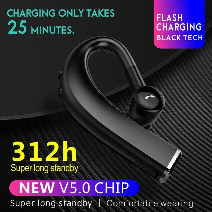 Wireless Business Sports Bluetooth Earphones - Fast Charging Bluetooth 5.0 - Black