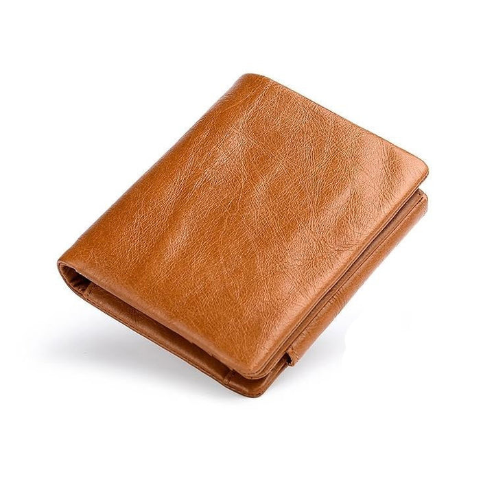 Multi-Functional Oil Wax Leather Rfid Wallet