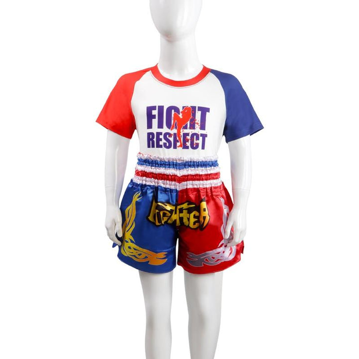 Kids Boxing Set - Sparring Shorts And Tights - Bright Green