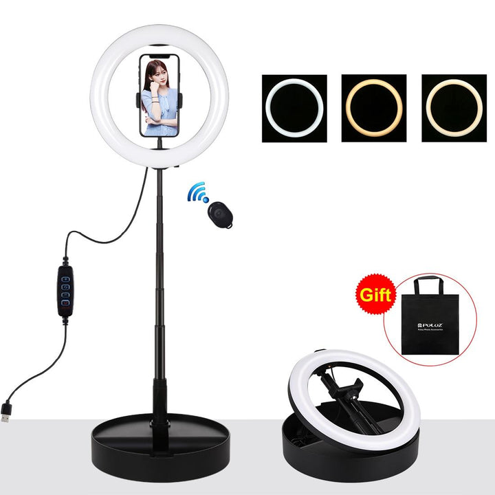 10.2 Dual-Colour Led Ring Light With Usb Bluetooth Remote And Phone Holder