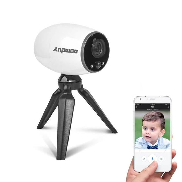 1.3Mp 960P Wifi Ip Camera With Tripod Holder - Motion Detection & Night Vision White