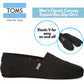 TOMS Mens Canvas Epadrilles Alpargata Shoes Slip On Classic - Black On Black - US 10