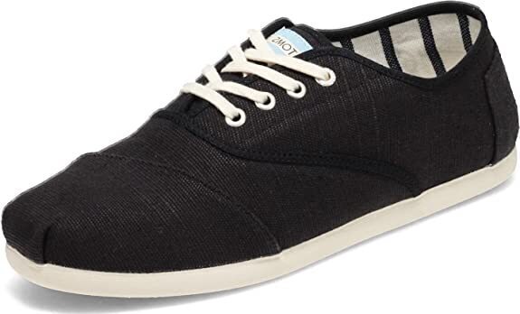 TOMS Heritage Mens Canvas Casual Shoes Sneakers Lace Up Low Cut - Black - US 10