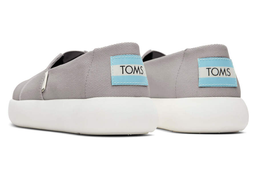 TOMS Womens Canvas Slip On Shoes Sneakers Flats Alpargata Espadrilles - Grey - US 9