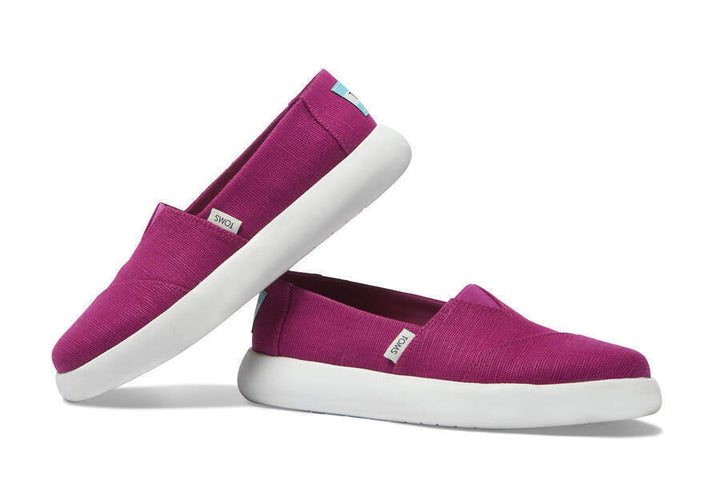 TOMS Womens Canvas Slip On Shoes Sneakers Flats Platform Espadrilles - Fuchsia Pink - US 7