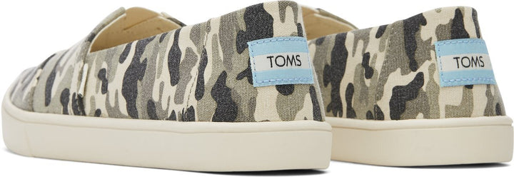 TOMS Womens Casual Canvas Slip On Sneakers Shoes Espadrilles - Army Camo Camouflage - US 7