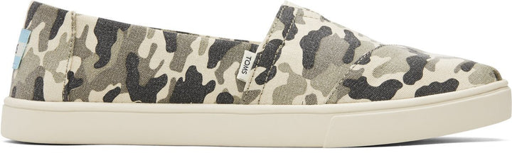 TOMS Womens Casual Canvas Slip On Sneakers Shoes Espadrilles - Army Camo Camouflage - US 8