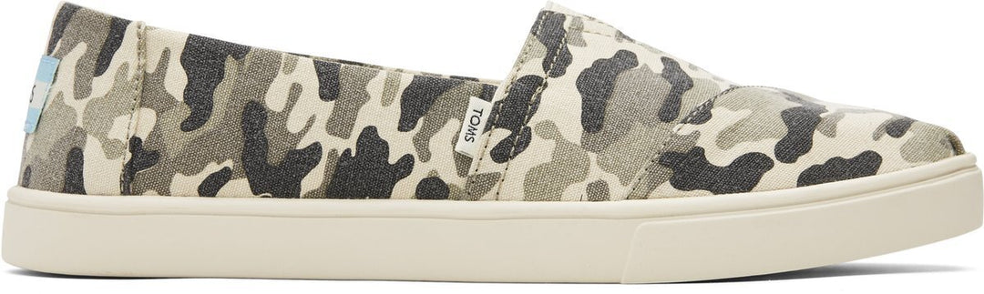 TOMS Womens Casual Canvas Slip On Sneakers Shoes Espadrilles - Army Camo Camouflage - US 9