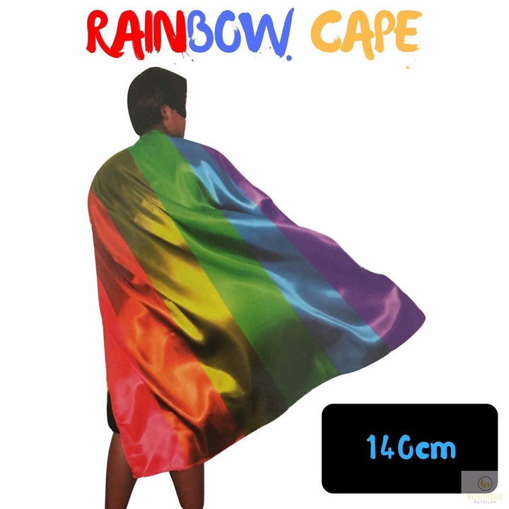 140cm DELUXE RAINBOW CAPE Party Fancy Dress Costume Adult Size