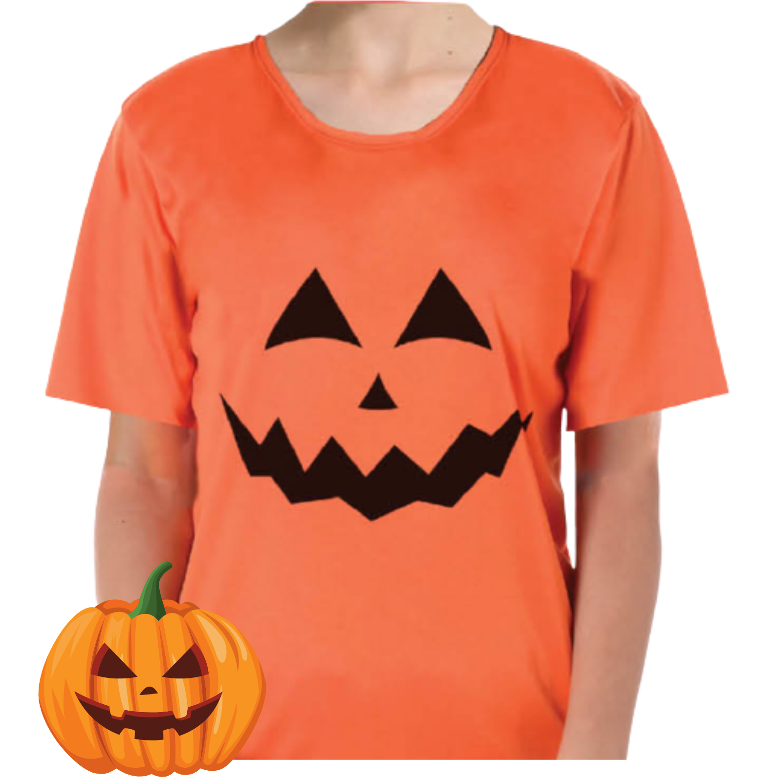 Kids Halloween T-Shirt Pumpkin Childrens Orange Jack O'Lantern Top - S (4-6 Years Old)
