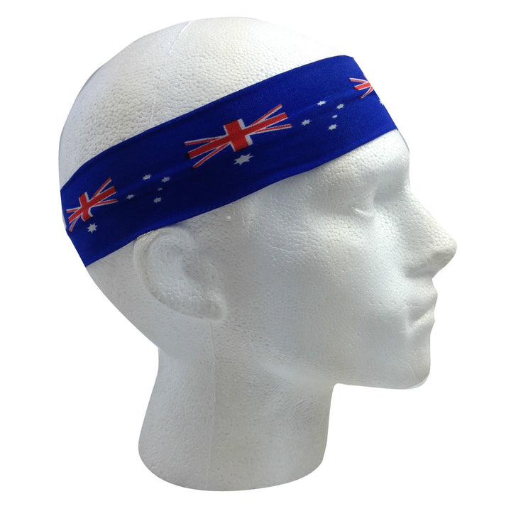 Australia Flag Headband Tennis Cricket Australia Day Aussie Costume in Blue